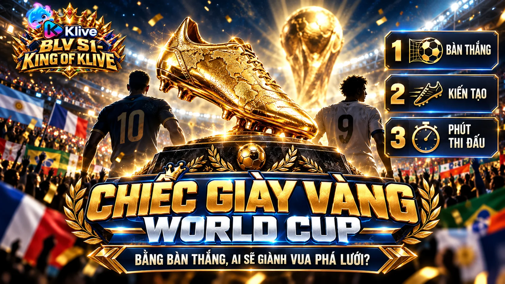 Chiếc Giày Vàng World Cup là gì? Nếu bằng số bàn thắng thì ai sẽ giành danh hiệu Vua phá lưới?